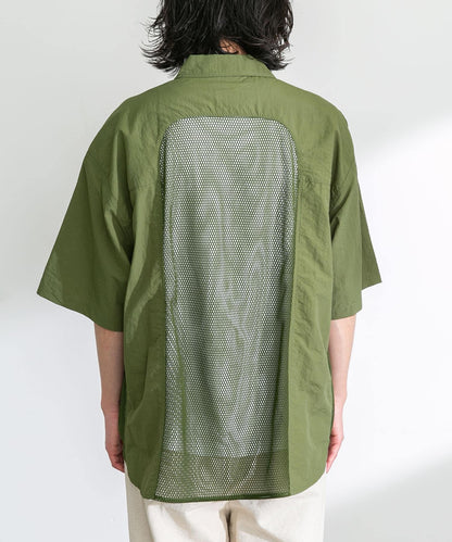 ARMY TWILL 尼龍牛津網眼短袖襯衫