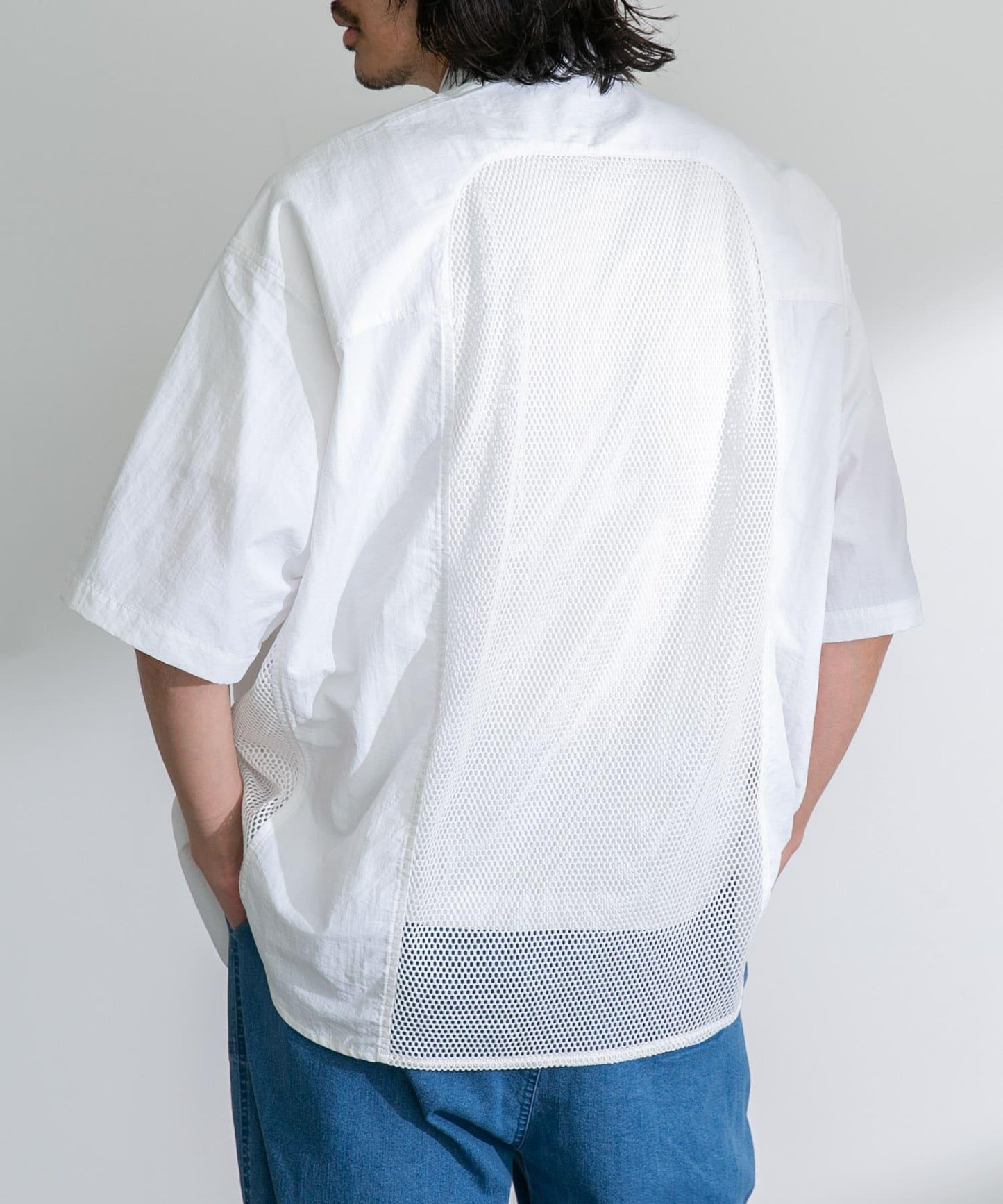 ARMY TWILL 尼龍牛津網眼短袖襯衫