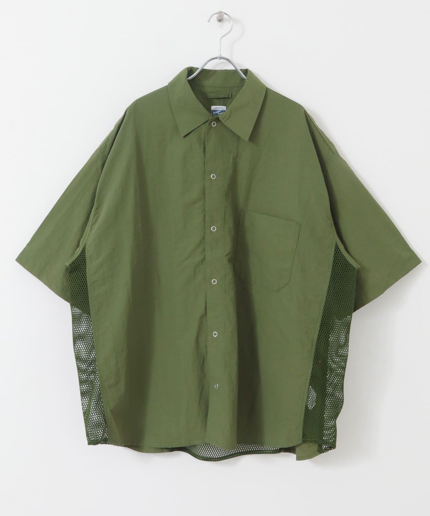 ARMY TWILL 尼龍牛津網眼短袖襯衫