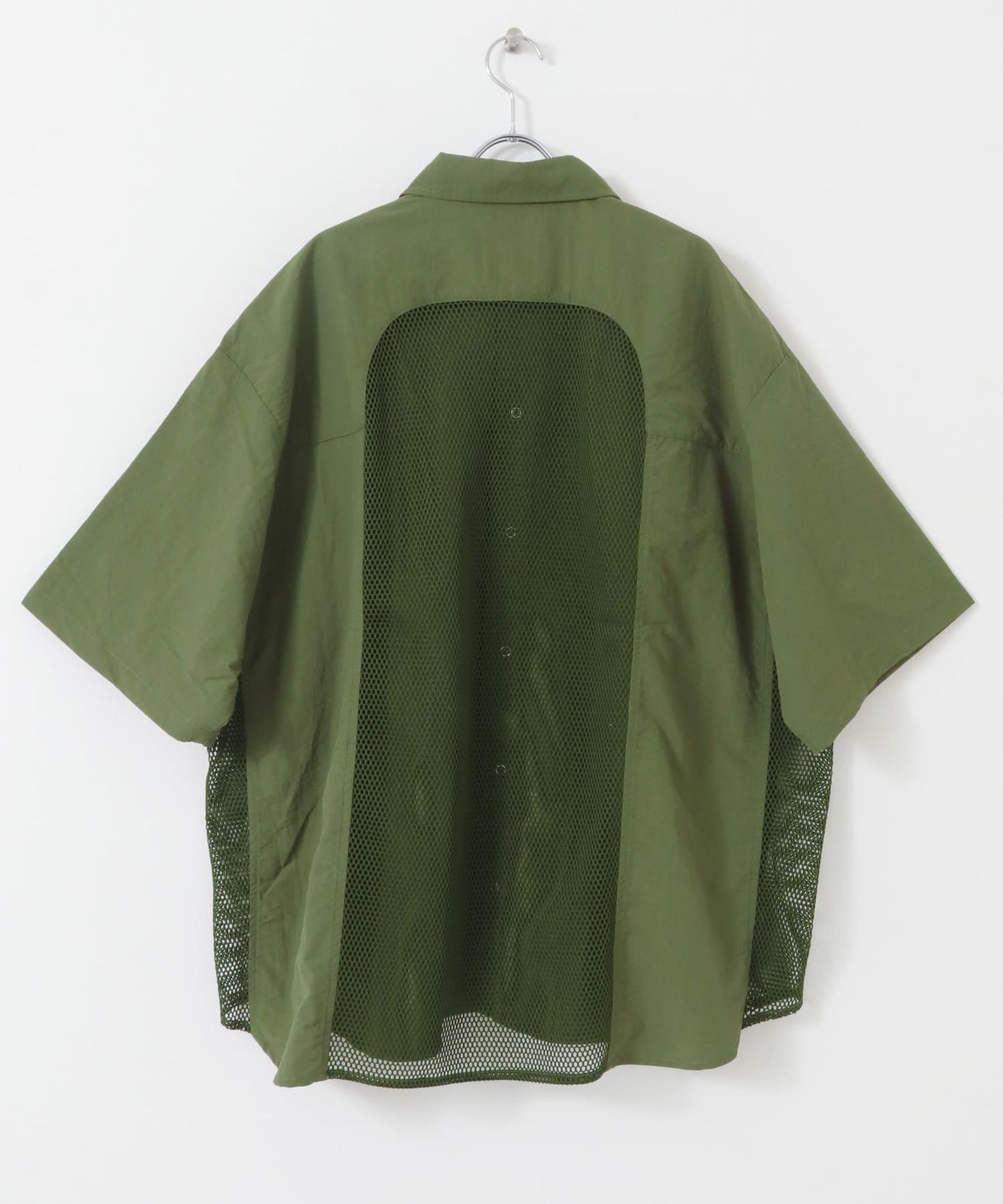 ARMY TWILL 尼龍牛津網眼短袖襯衫