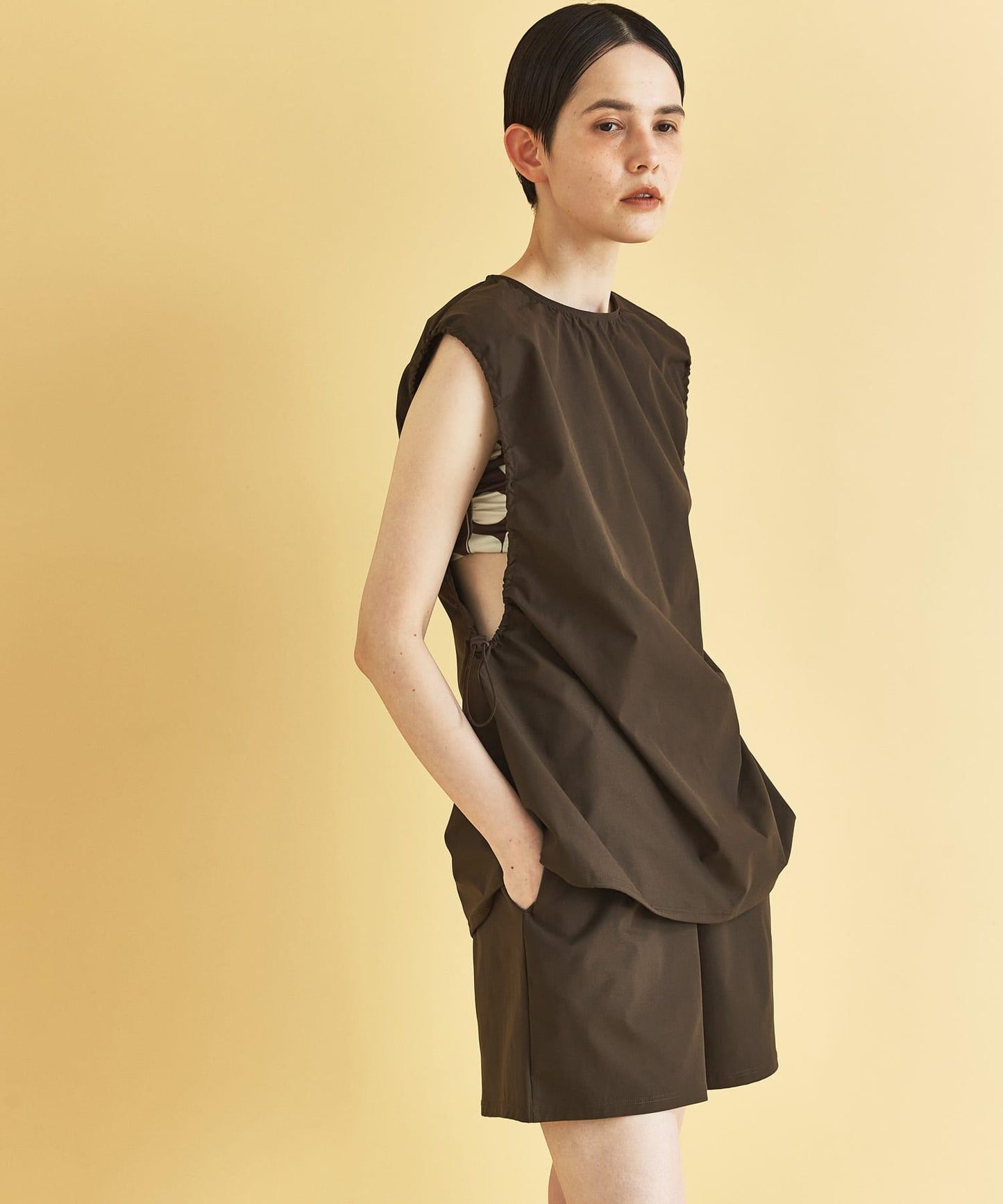 2尺碼可選 UV防曬 Swim URBAN RESEARCH 抽繩無袖泳衣