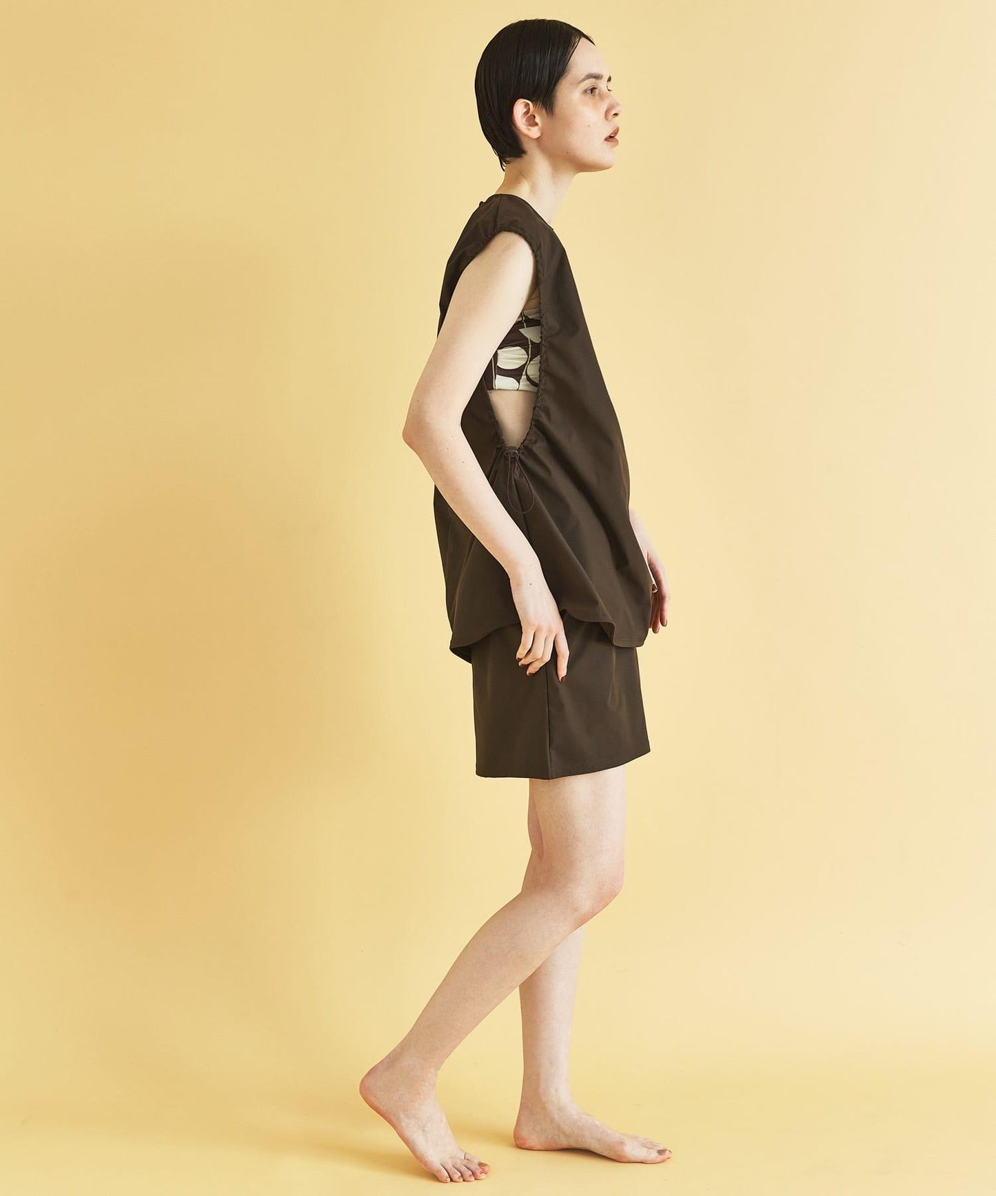 2尺碼可選 UV防曬 Swim URBAN RESEARCH 抽繩無袖泳衣
