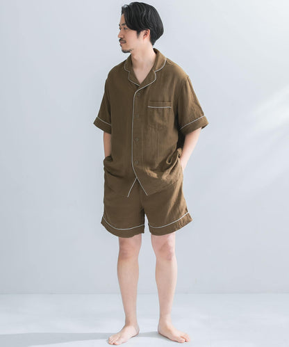 URBAN RESEARCH×UCHINO 柔軟觸感紗布睡衣短褲 M