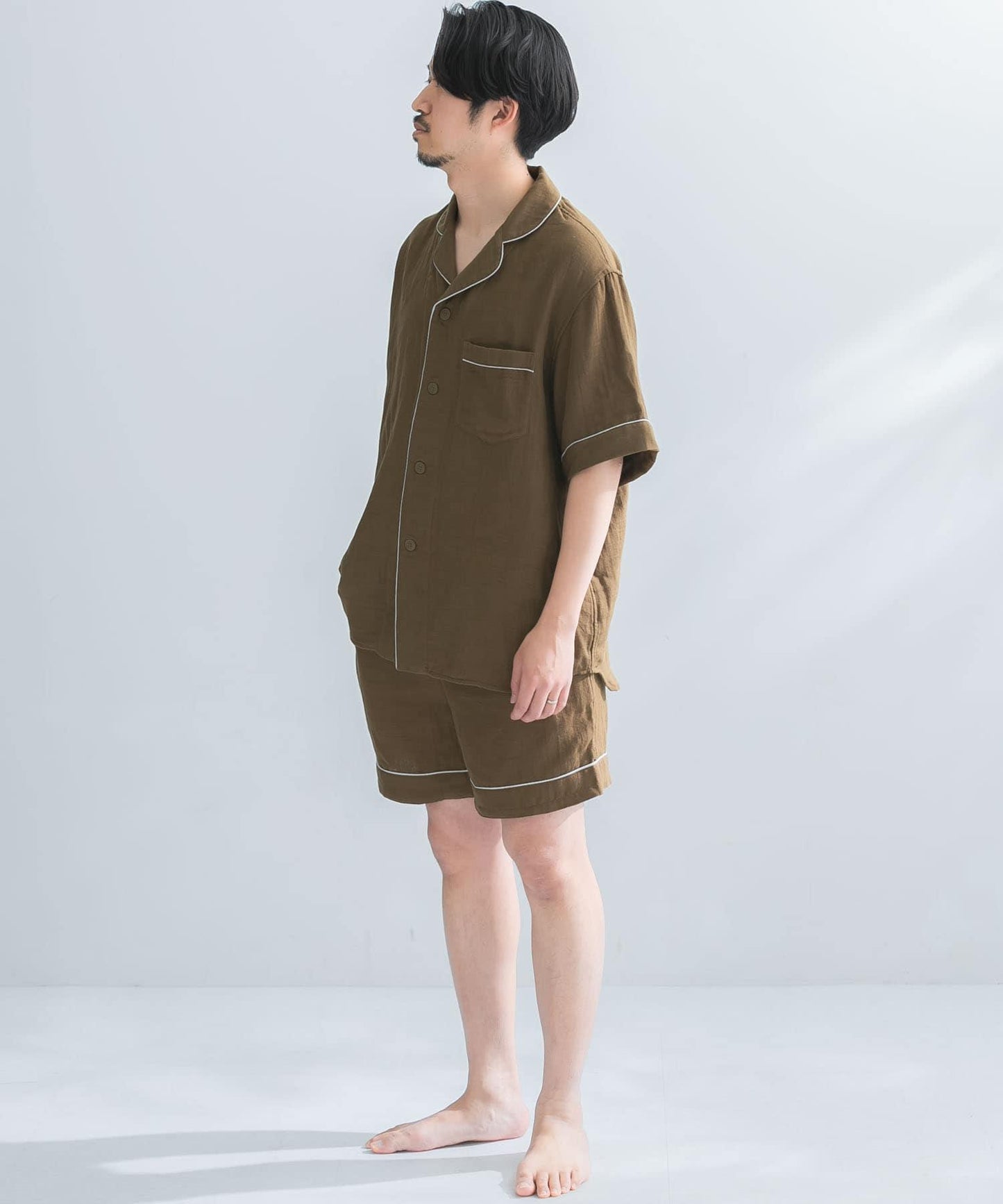 URBAN RESEARCH×UCHINO 柔軟觸感紗布睡衣短褲 M