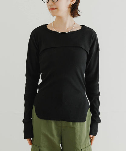 『聯名』Healthknit×URBAN RESEARCH 拼接層疊長袖T恤