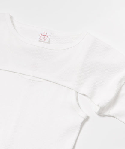 『聯名』Healthknit×URBAN RESEARCH 拼接層疊長袖T恤