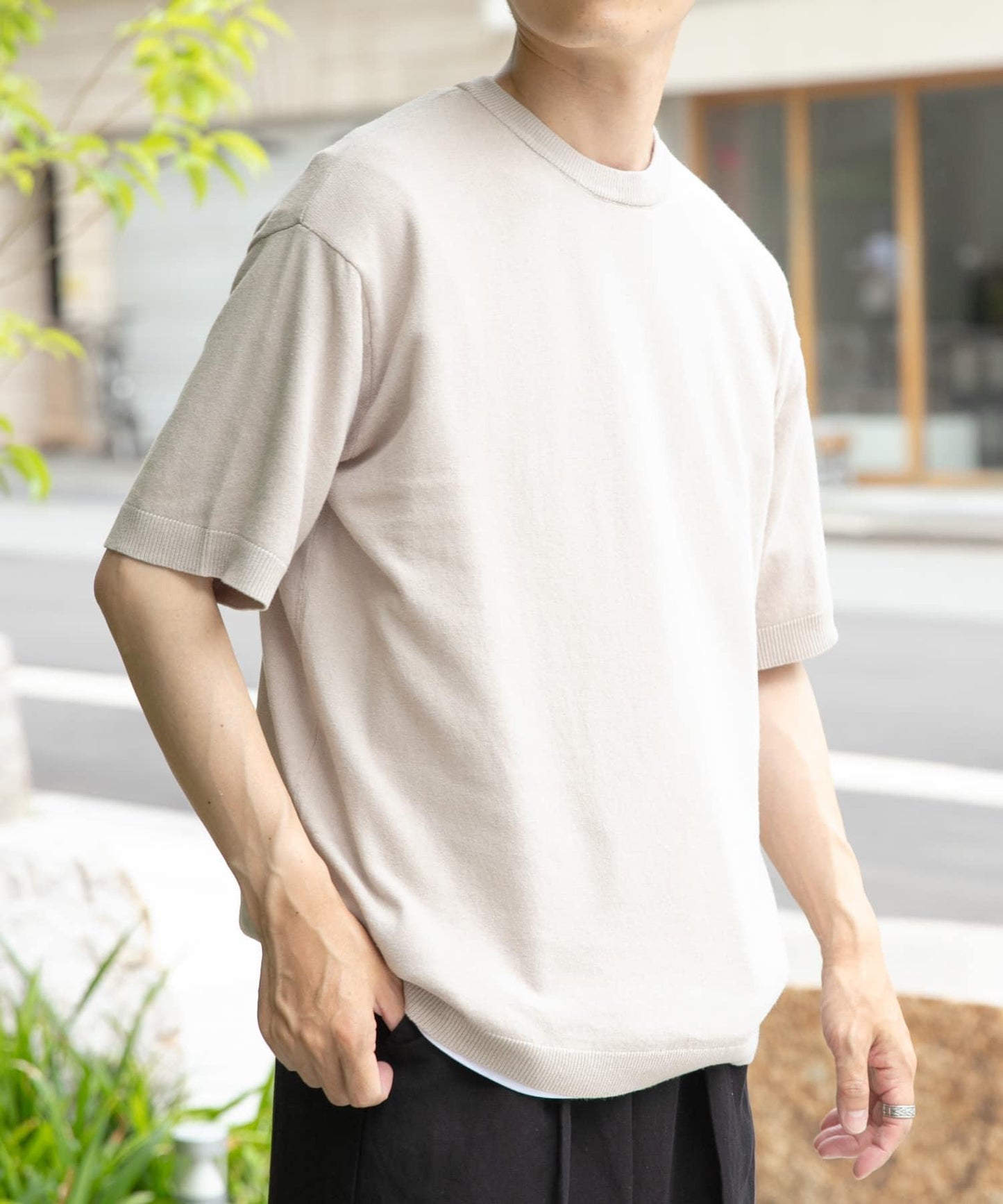 棉麻圓領夏季針織衫