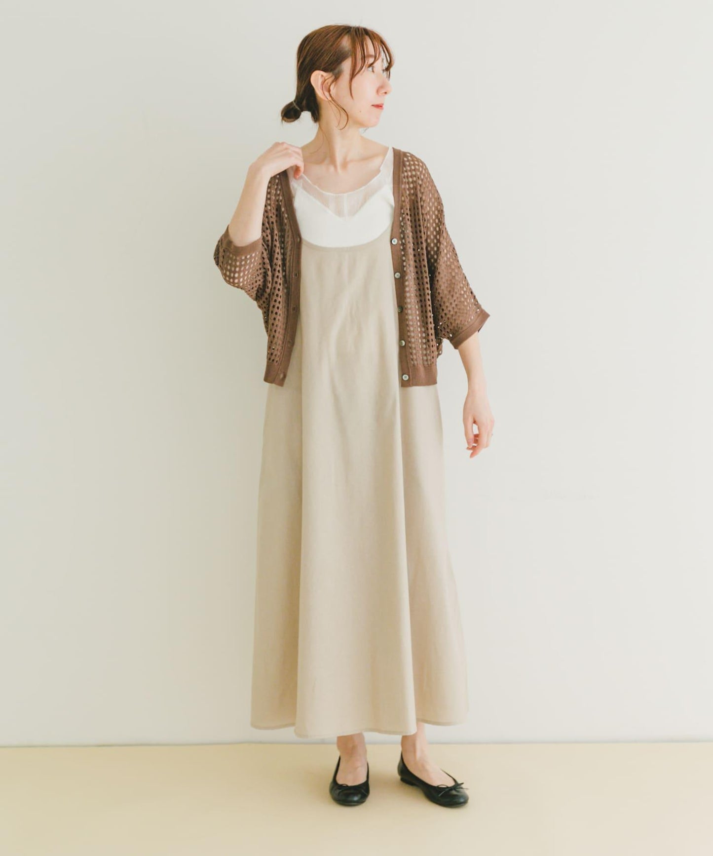 亞麻吊帶連衣裙