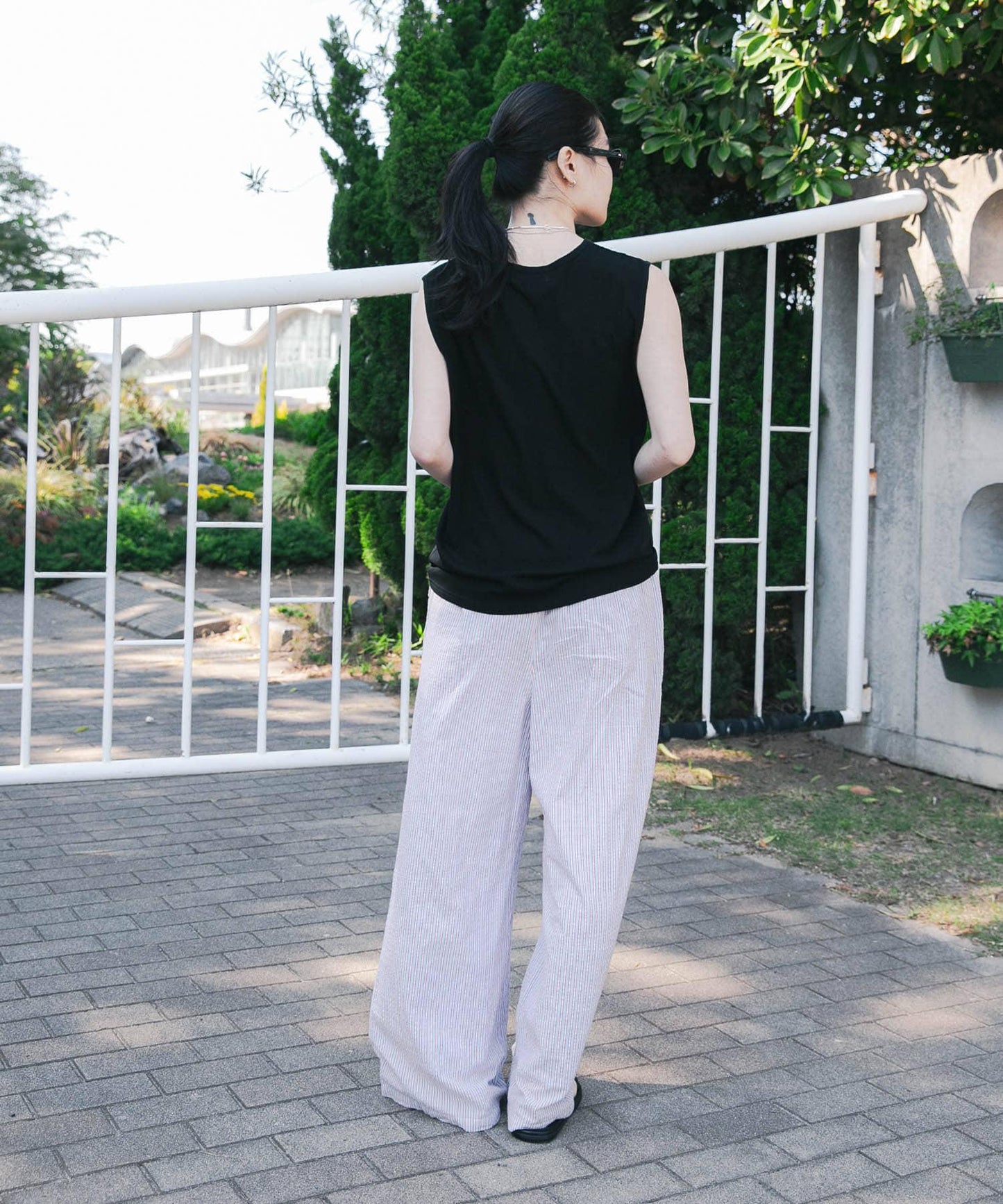 new basic 乾爽扭紋無袖T恤