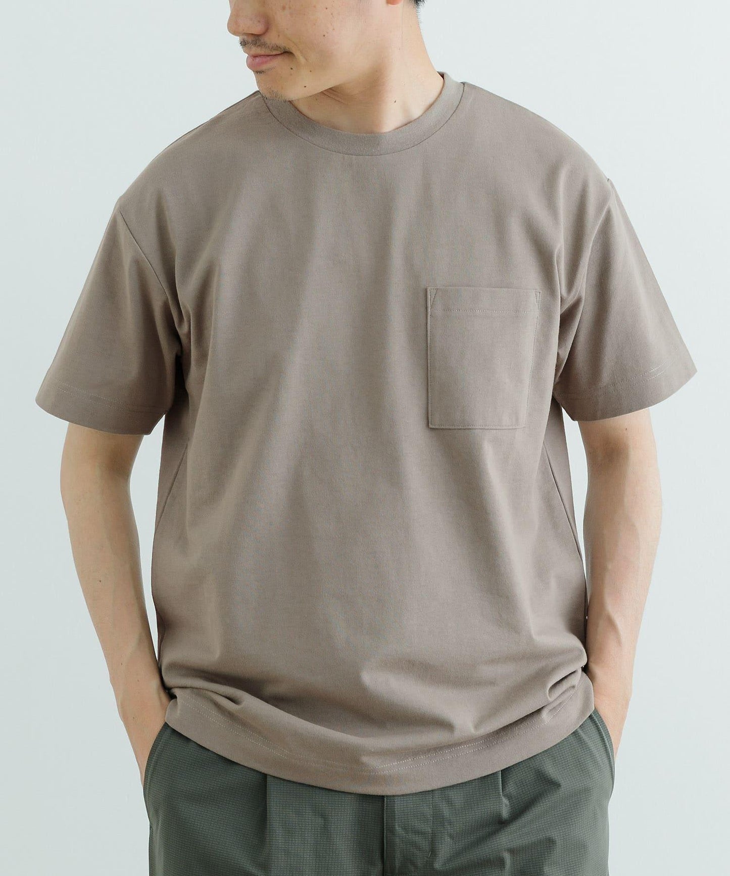 「吸水速幹/易護理/防紫外線」高功能TC針織口袋T恤