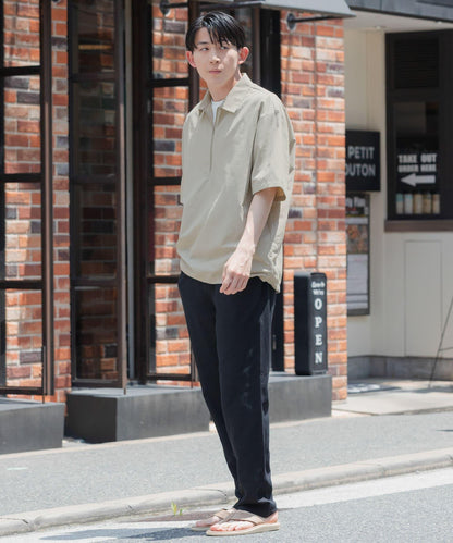 「UV防護」涼感尼龍半拉鍊套頭襯衫