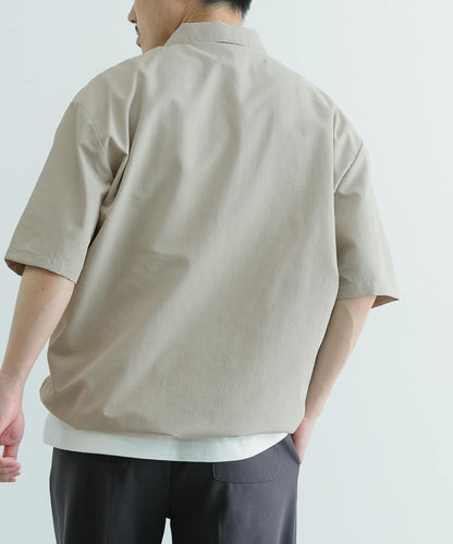 「UV防護」涼感尼龍半拉鍊套頭襯衫