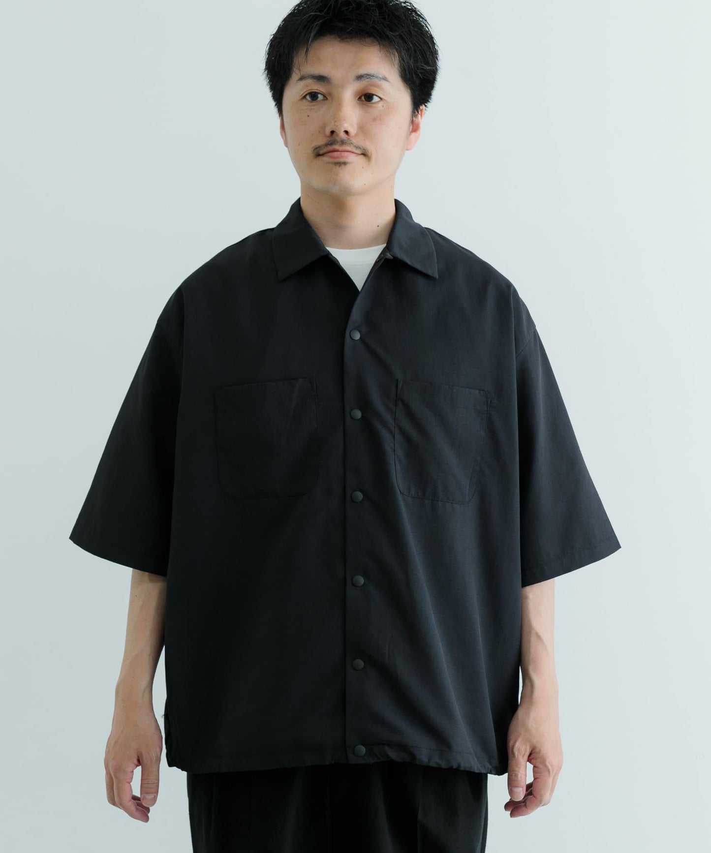 防紫外線涼感尼龍按扣短袖襯衫