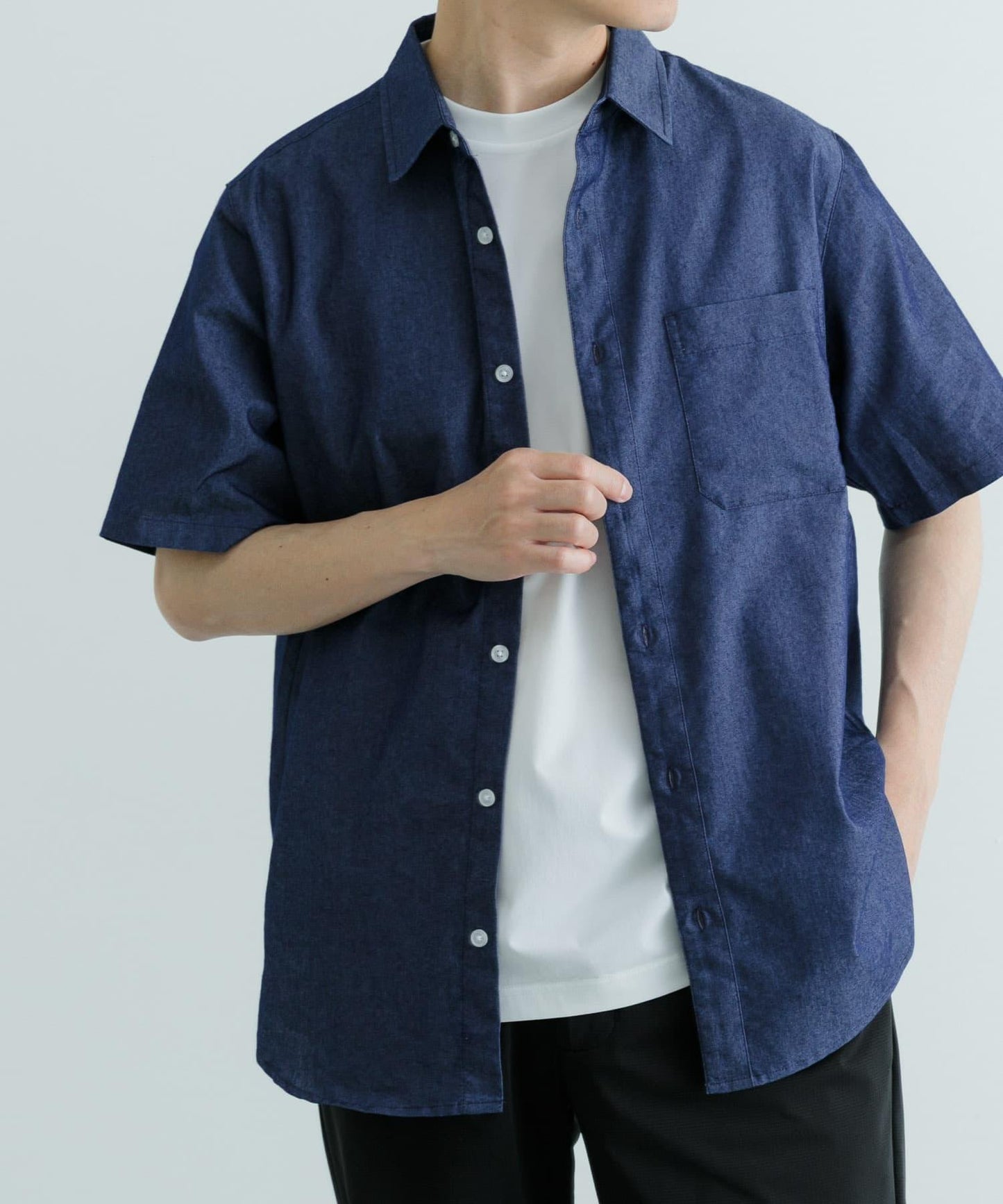 TC靛藍常規色短袖襯衫