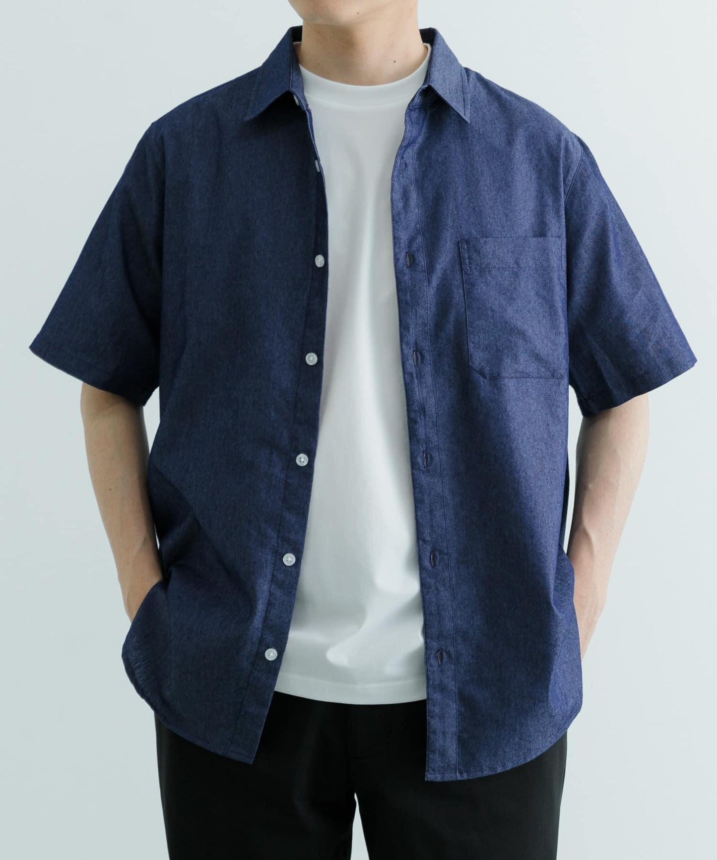 TC靛藍常規色短袖襯衫