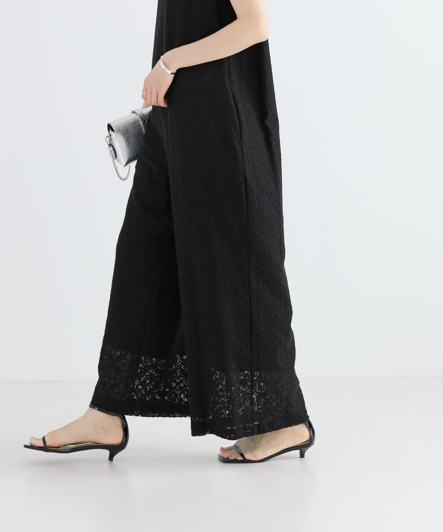 方形蕾絲連體衣