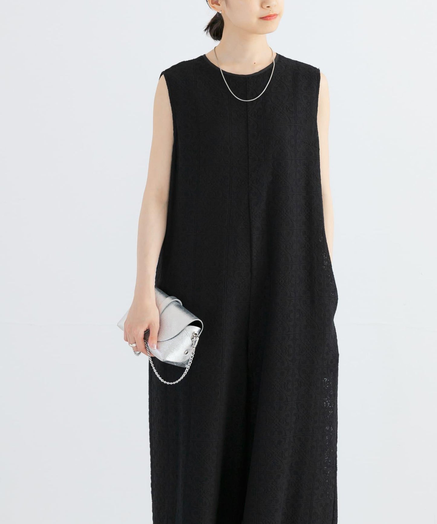 方形蕾絲連體衣