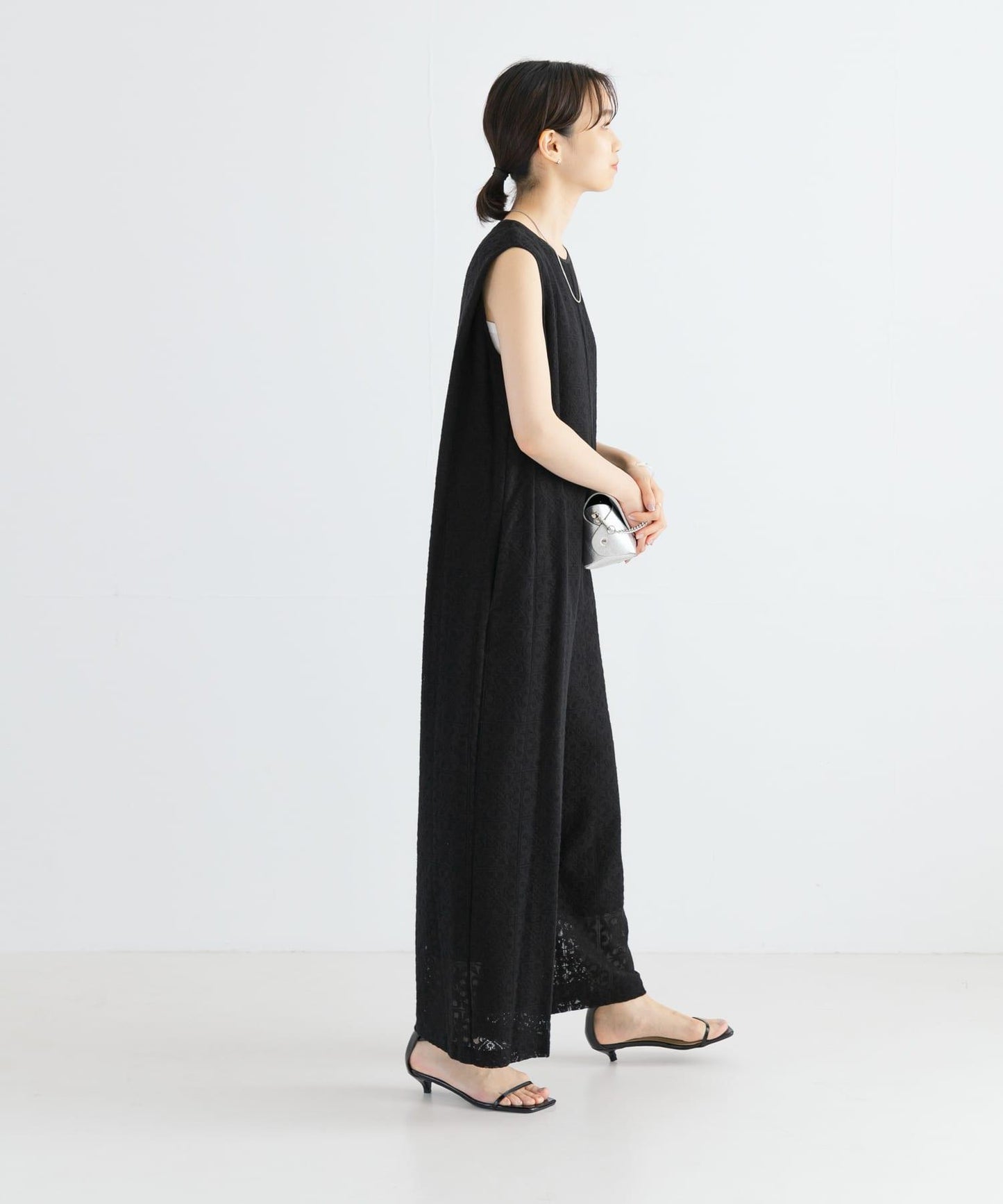 方形蕾絲連體衣