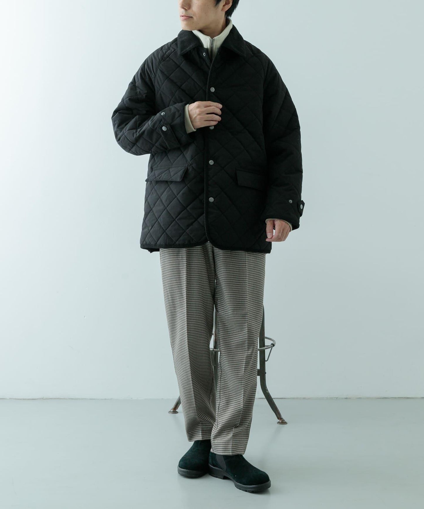 槍俱樂部格紋錐形褲