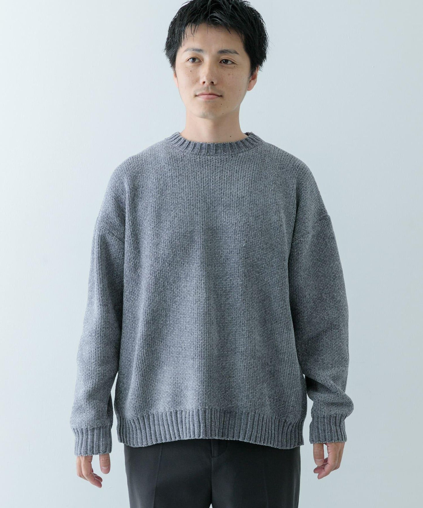 燈芯絨圓領針織衫