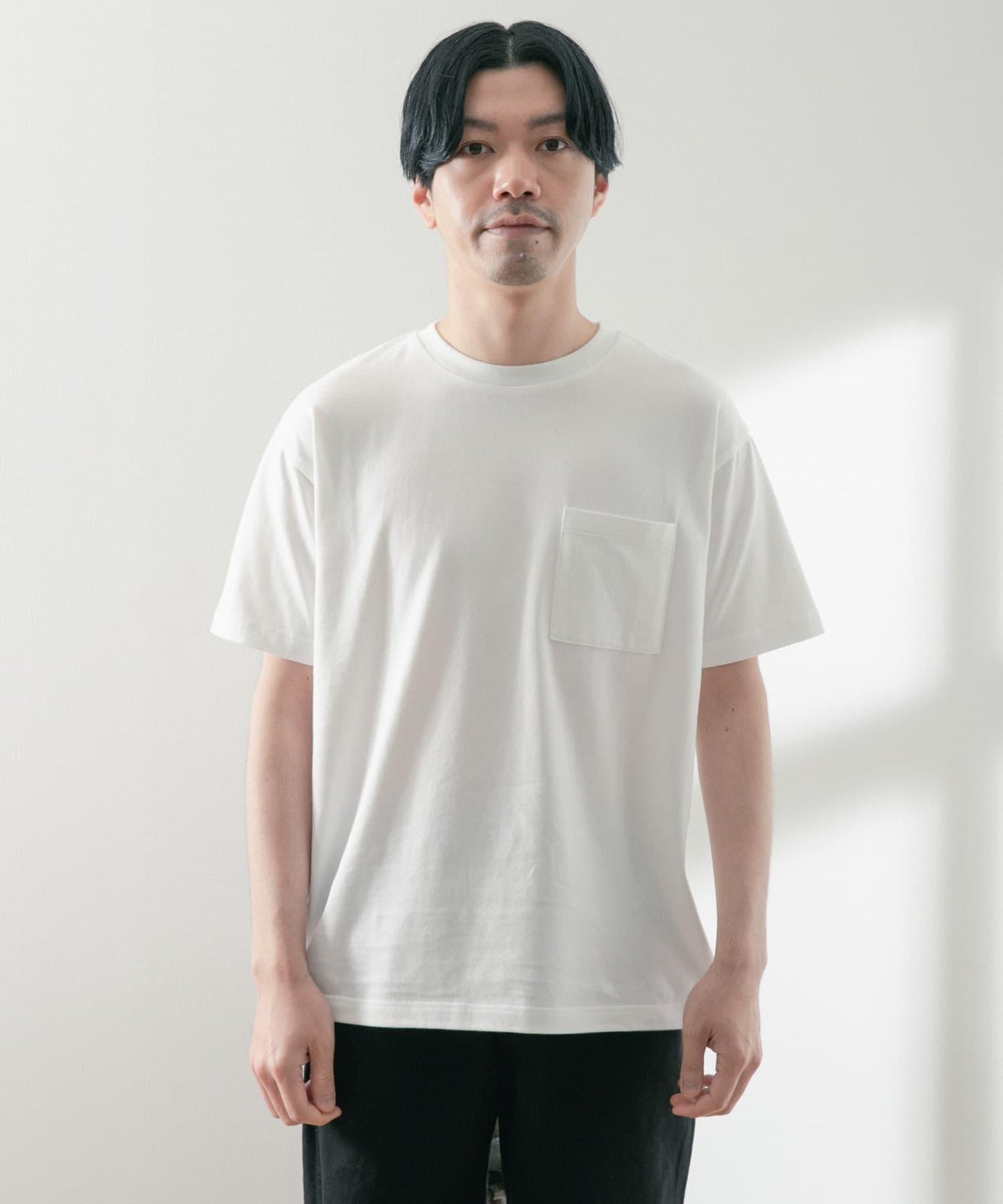 USA棉素色口袋T恤