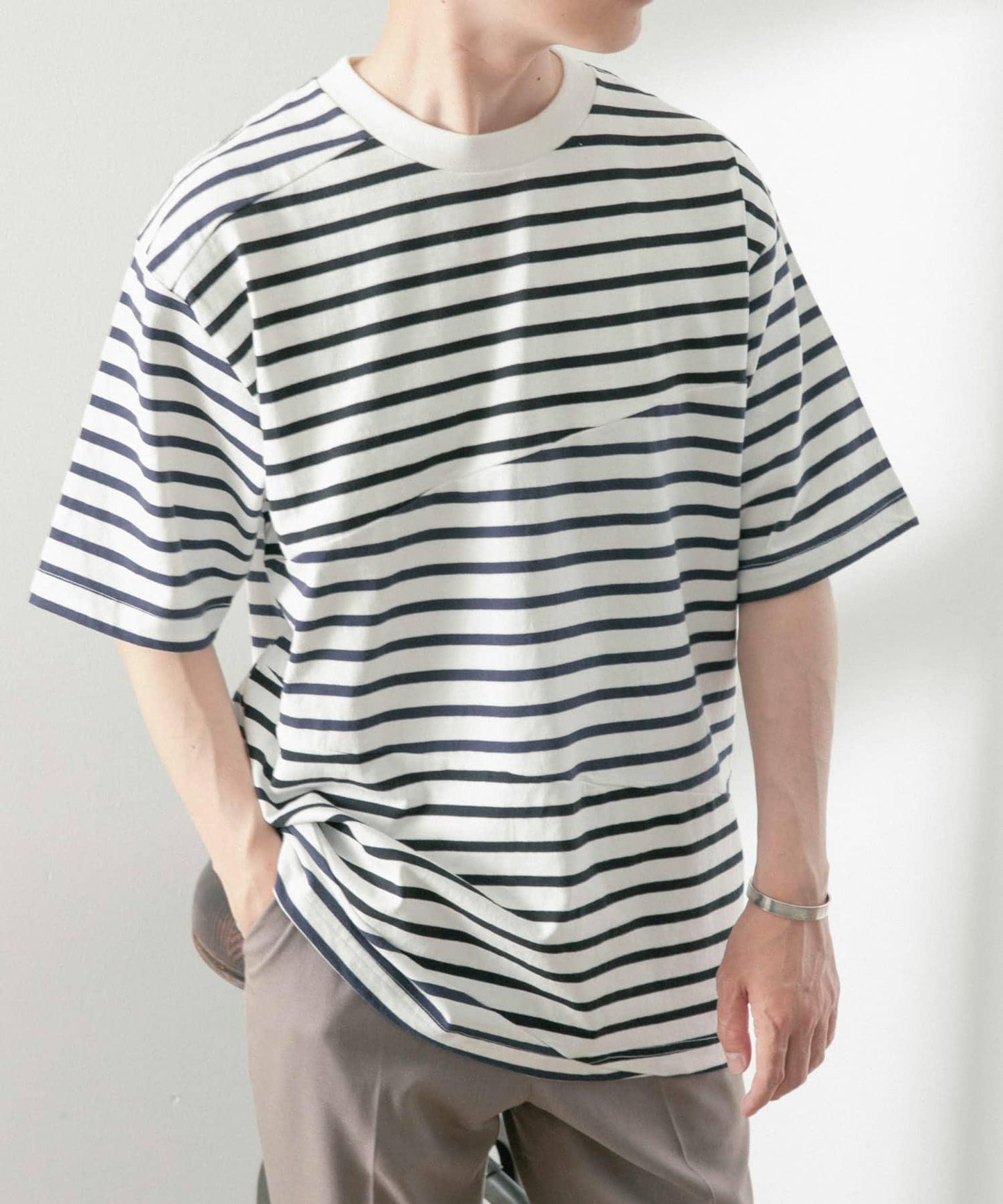 撞色條紋短袖T恤