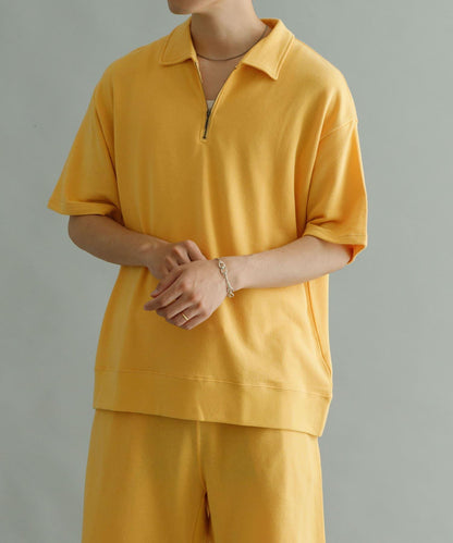 輕薄法式毛圈半拉鍊套頭衫