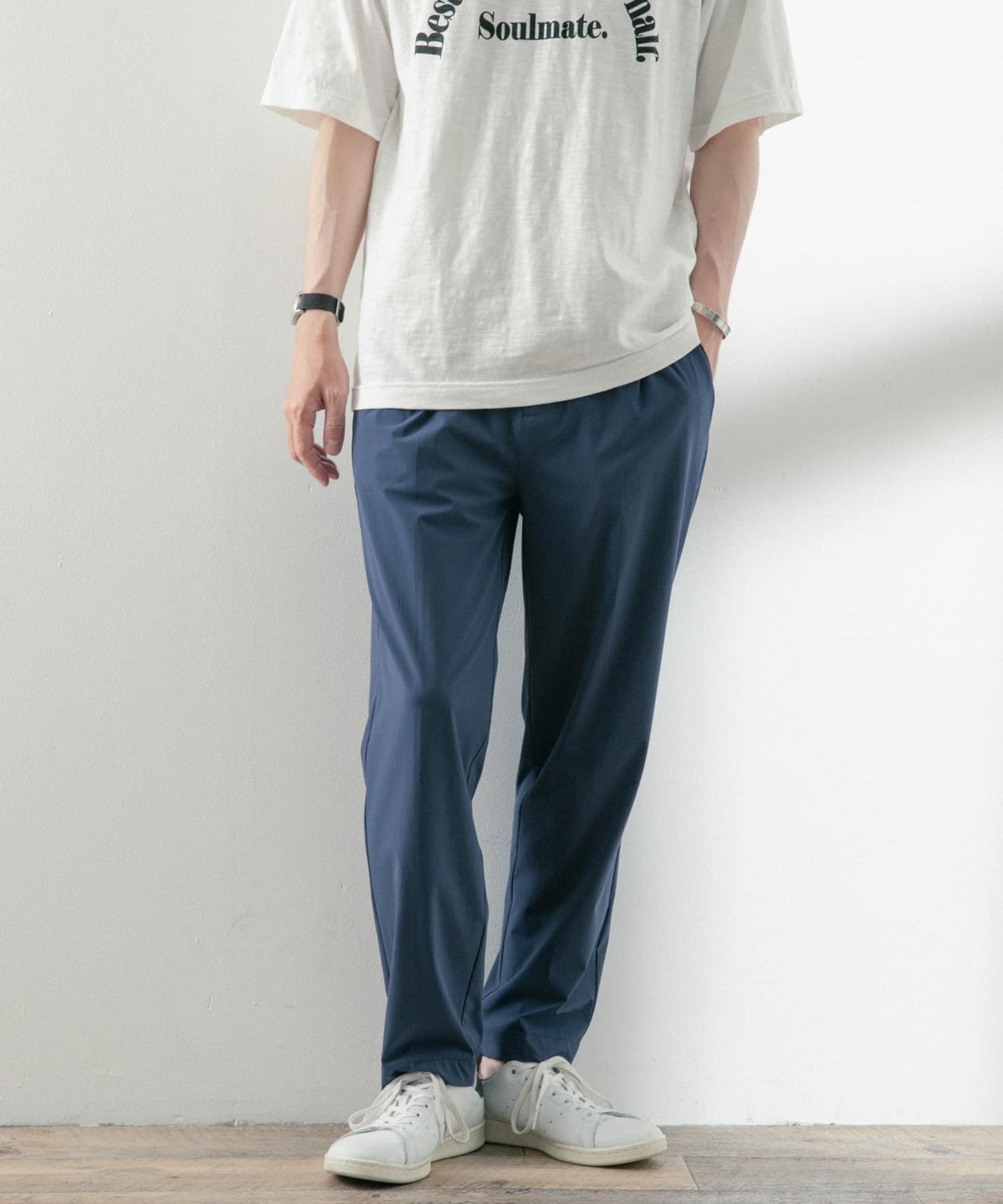 絲滑尼龍多功能褶皺長褲