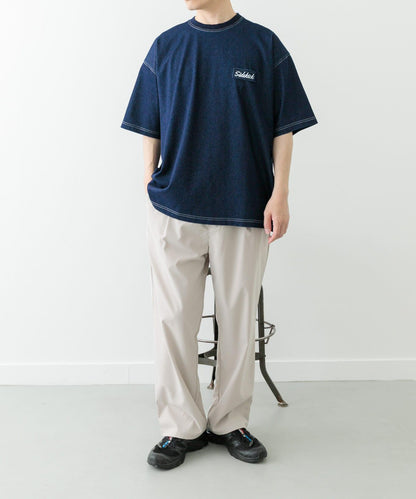 單點刺繡圓領牛仔T恤