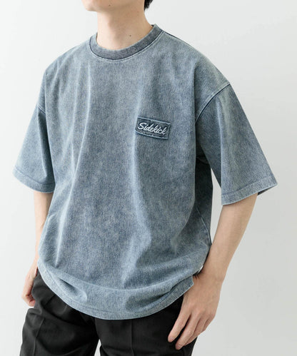 單點刺繡圓領牛仔T恤