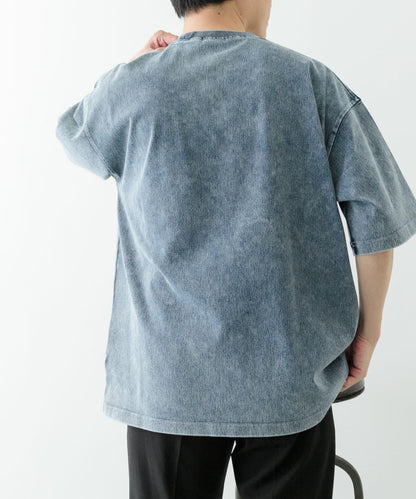 單點刺繡圓領牛仔T恤