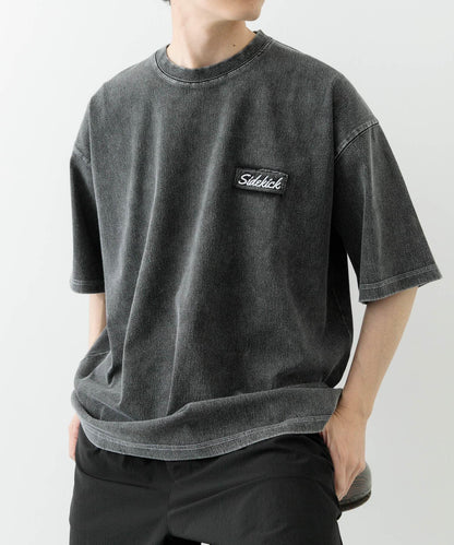 單點刺繡圓領牛仔T恤