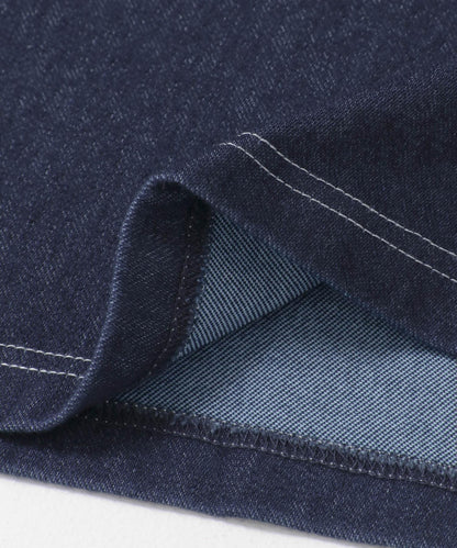 單點刺繡圓領牛仔T恤