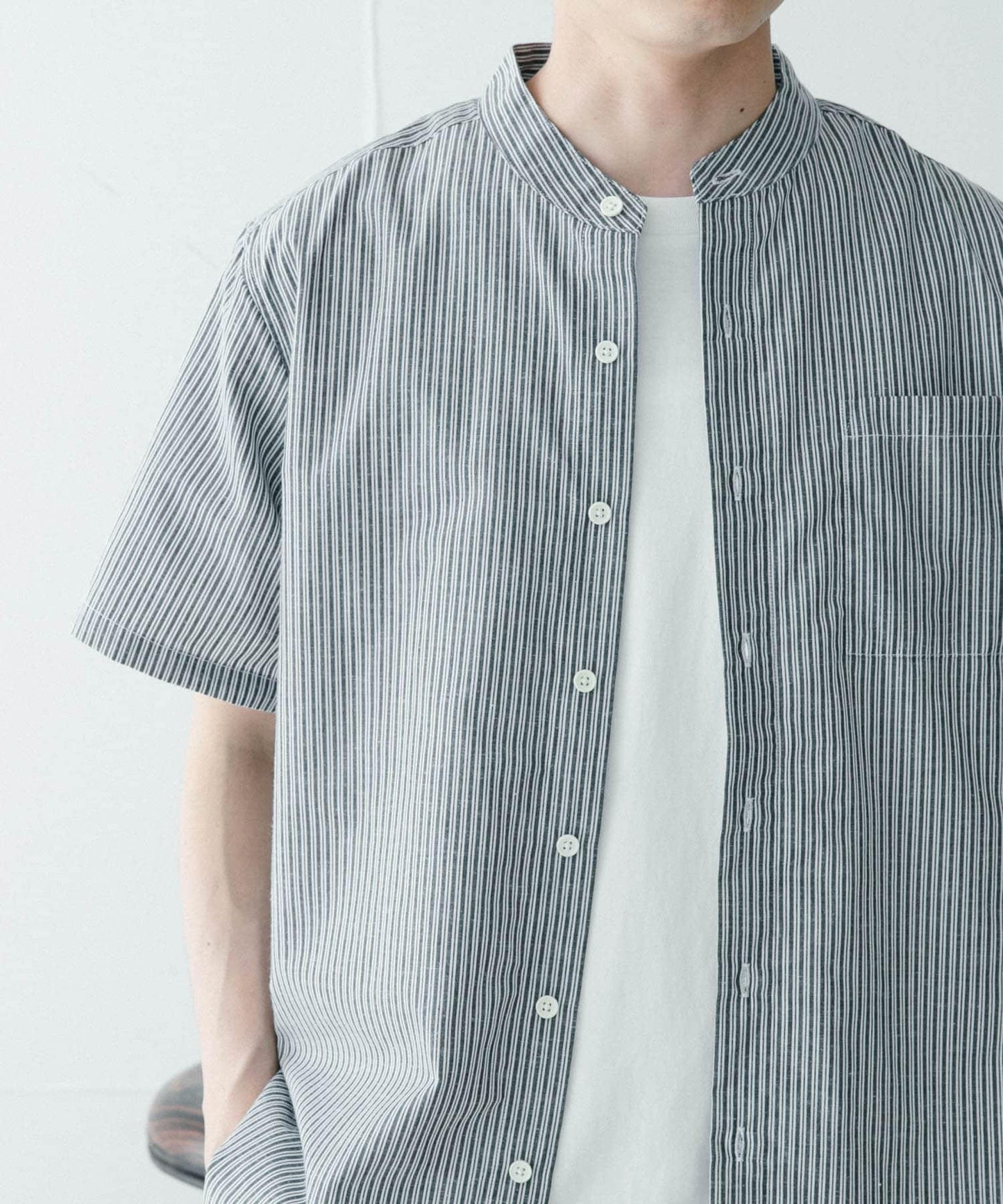 UR TECH Smart Linen Touch高性能亞麻立領襯衫