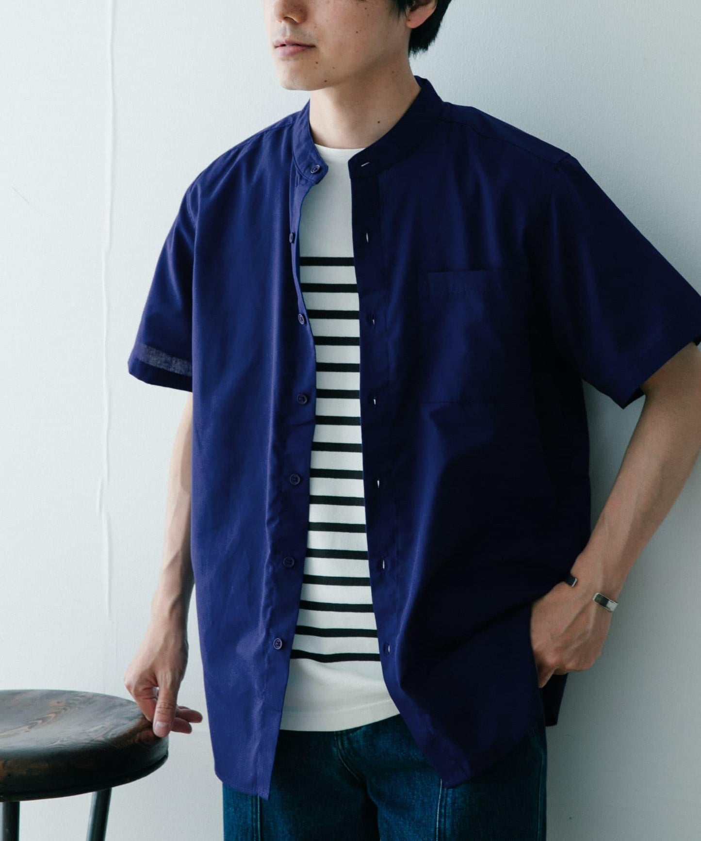 UR TECH Smart Linen Touch高性能亞麻立領襯衫