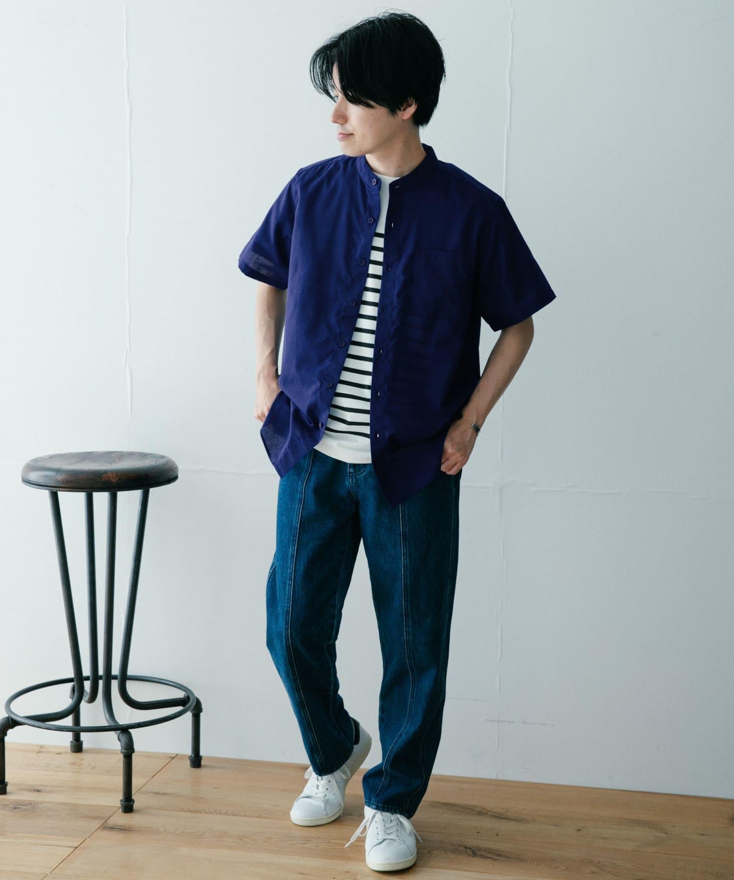 UR TECH Smart Linen Touch高性能亞麻立領襯衫