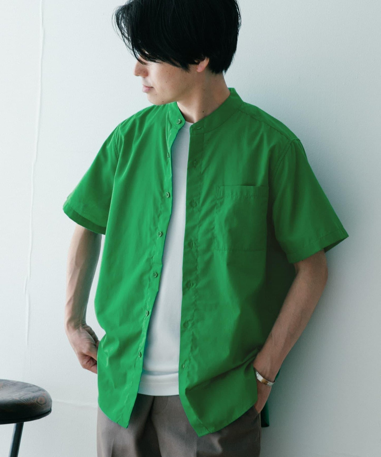 UR TECH Smart Linen Touch高性能亞麻立領襯衫