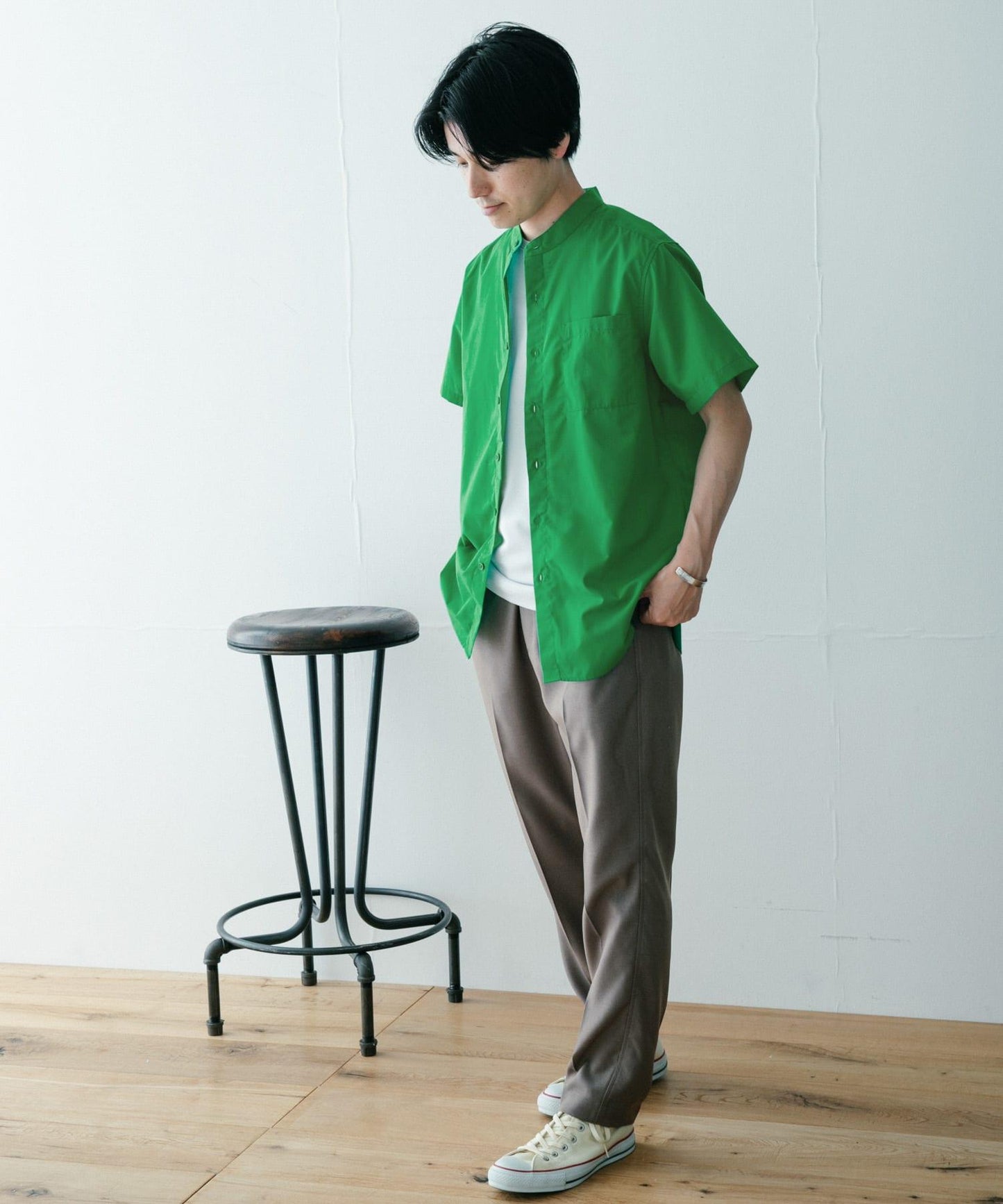 UR TECH Smart Linen Touch高性能亞麻立領襯衫