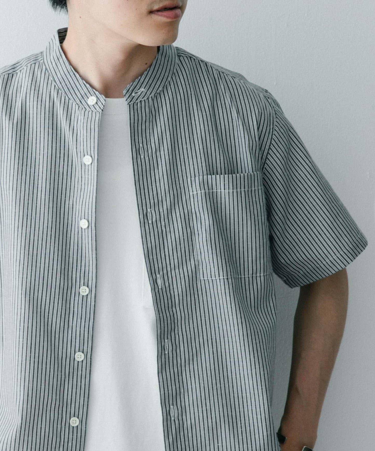 UR TECH Smart Linen Touch高性能亞麻立領襯衫
