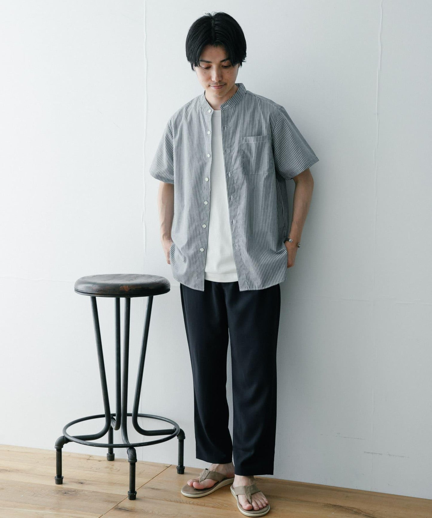 UR TECH Smart Linen Touch高性能亞麻立領襯衫