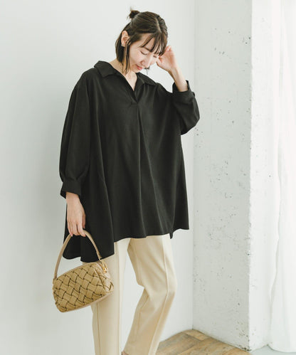 開領長款女式襯衫