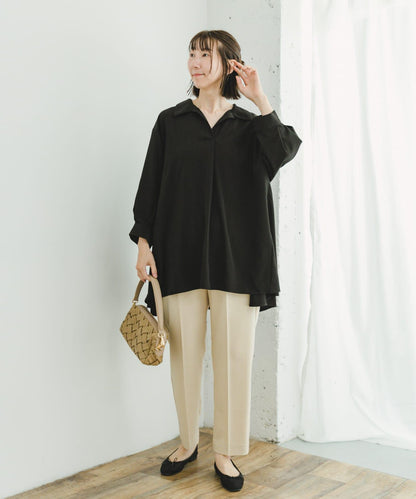 開領長款女式襯衫