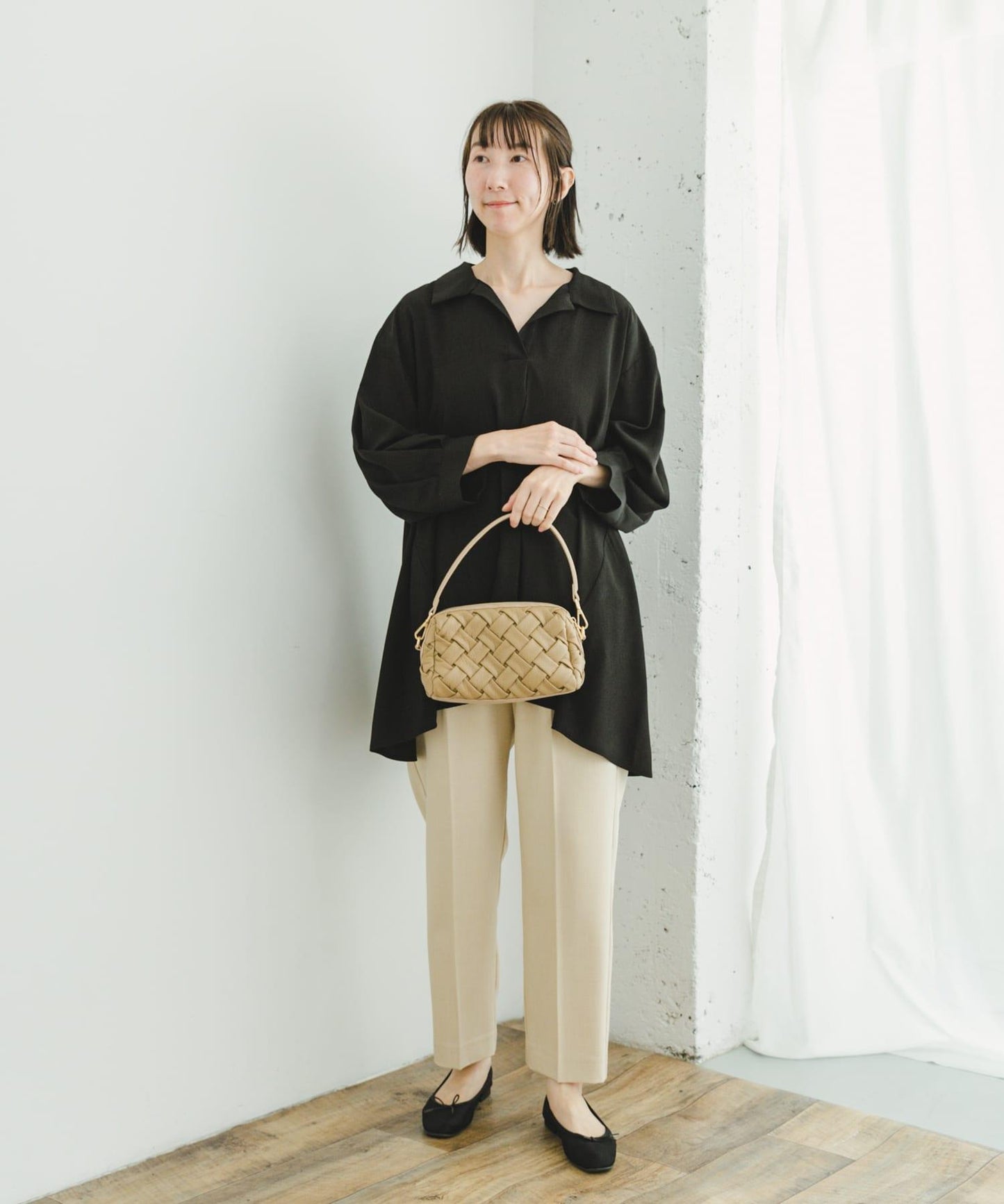 開領長款女式襯衫