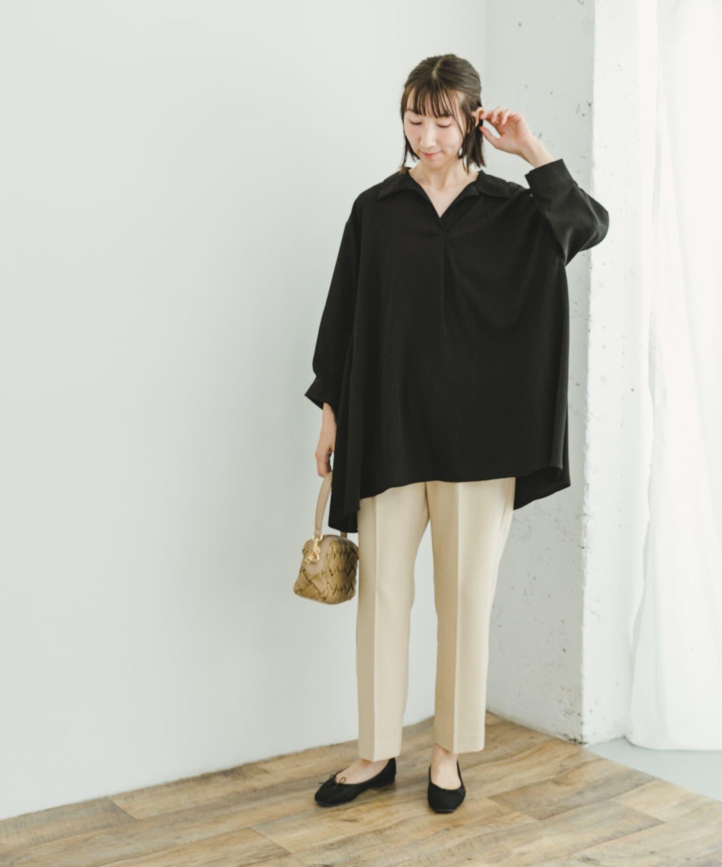 開領長款女式襯衫