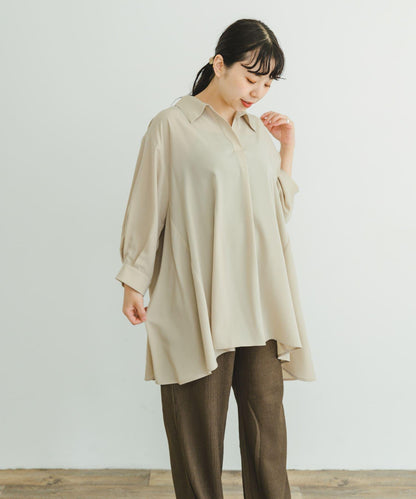 開領長款女式襯衫