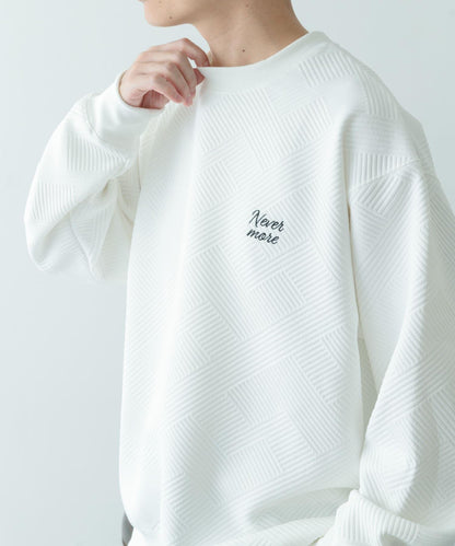 含XL碼 刺繡提花長袖T恤