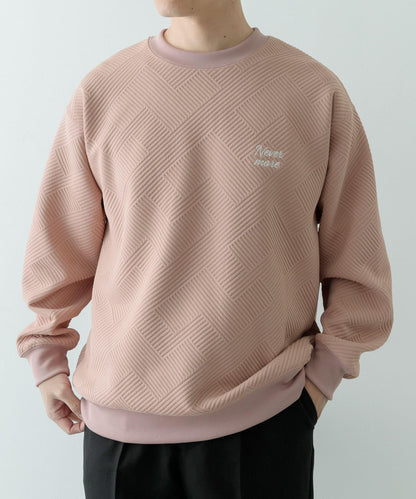 含XL碼 刺繡提花長袖T恤