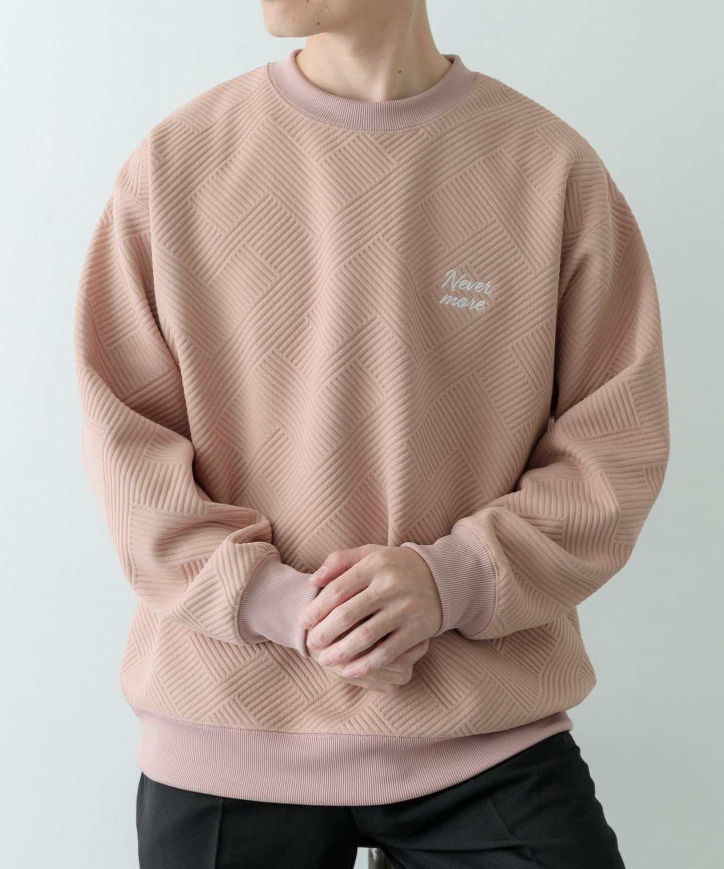 含XL碼 刺繡提花長袖T恤