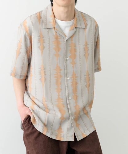 數碼條紋印花短袖襯衫