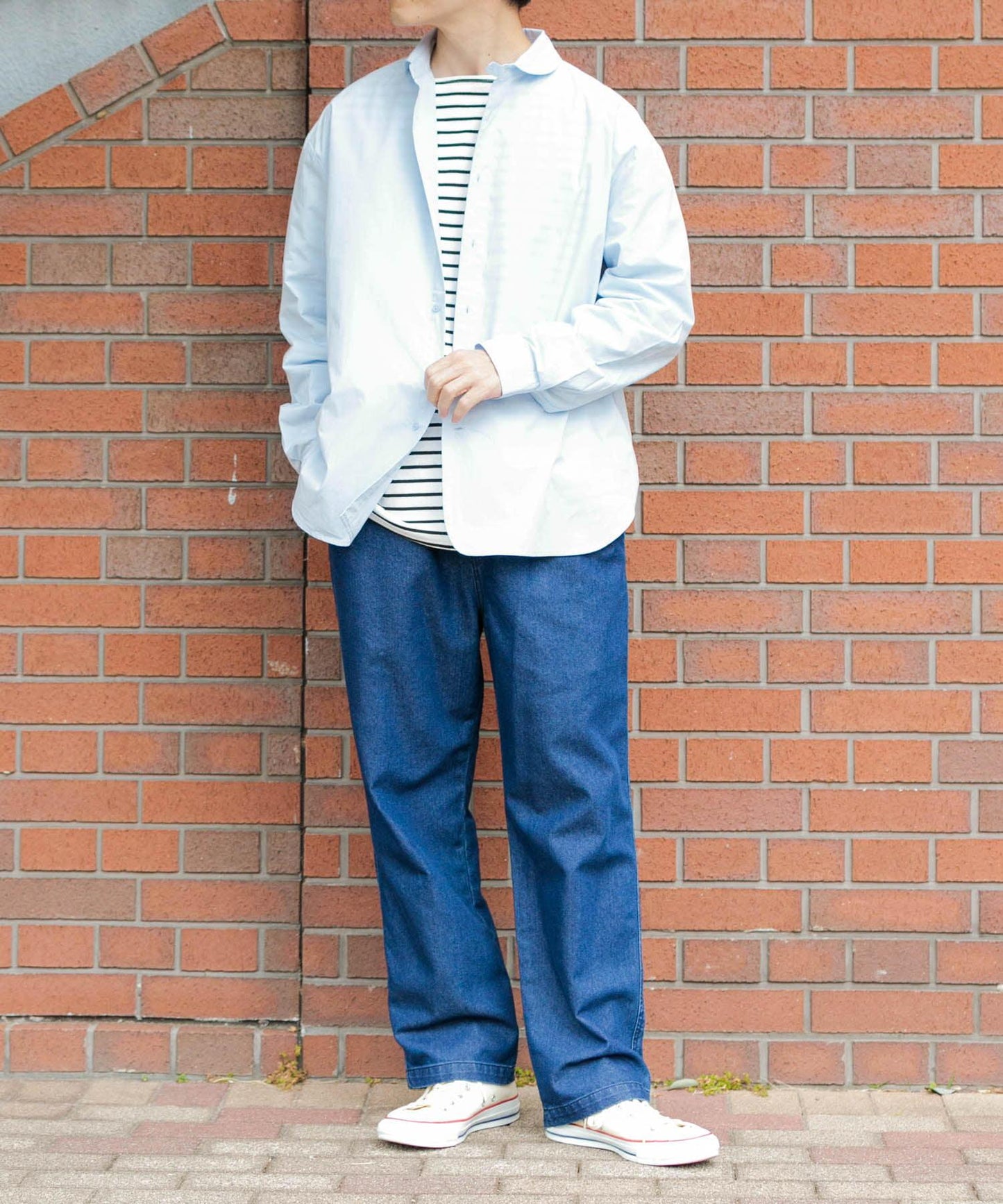 府綢圓領襯衫